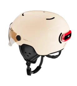 Cosmo Connected Casque Vélo Urbain Avec Feu Intégré -VTT Soldes Magasin casque eclairage velo integree cosmo fusion premium sable