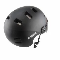 Casque Vélo Urbain à Visière (écran Fumé) 0380 Optimiz -VTT Soldes Magasin casque velo avec visiere integree noir optimiz