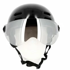 Casque Vélo Urbain à Visière (écran Fumé) 0380 Optimiz -VTT Soldes Magasin casque velo optimiz o380 noir brillant vu face