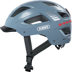 Casque Vélo Abus Hyban 2.0 LED (4 Couleurs) -VTT Soldes Magasin casque velo visiere abus hyban 2 0 led signal glacier side