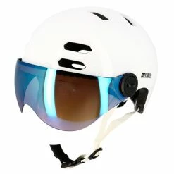 Casque Visière Clignotant Et Bluetooth Optimiz 390 -VTT Soldes Magasin casque velo visiere retractable led integre optimiz