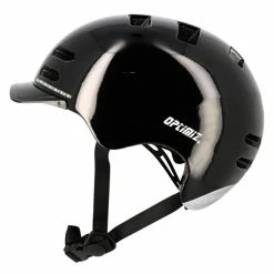Casque Clignotant Direction Optimiz 0370 -VTT Soldes Magasin casque velotaf noir brillant optimiz