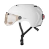 Cosmo Connected Casque Visière + Lumière Cosmo Fusion Pure -VTT Soldes Magasin casque visiere avec lumiere integree blanc cosmo fusion pure