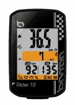 Compteur GPS Vélo De Route Et VTT Bryton Rider 10 Noir