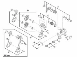 Dérailleur Arrière Vélo De Route Shimano Ultegra 6800 11 Vitesses SS -VTT Soldes Magasin vue eclatee derailleur arriere shimano ultegra 6800 ss 1